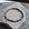 Natural Indian Agate Rondelle Beaded Stretch Bracelets UT5328-7-1