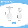 2Pcs 925 Sterling Silver Glue-on Flat Pad Bails STER-PH0003-96-2