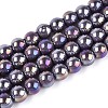 Electroplate Opaque Glass Beads Strands GLAA-T032-P8mm-AB15-1