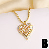 Valentine's Day Brass Pave Cubic Zirconia Pendant Necklaces WGC33B4-02-1