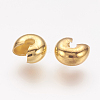 Brass Crimp Beads Covers X-KK-G311-09G-1