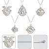 DIY 304 Stainless Steel Pendants Essential Oil Diffuser Necklaces Making Kits NJEW-SC0001-49-7