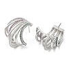 Colorful Rhinestone Claw Stud Earrings EJEW-D059-05P-2