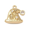 Brass Micro Pave Cubic Zirconia Charms KK-H521-02B-G-1