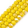 Electroplate Opaque Solid Color Glass Beads Strands EGLA-A044-P6mm-L04-1