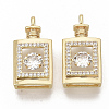 Brass Micro Pave Clear Cubic Zirconia Pendants ZIRC-T011-17G-NF-1