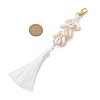 Natural Shell & Polyester Tassel Pendant Decorations HJEW-JM02825-01-3