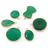 Mega Pet 6Pcs 6 Style Natural Green Oynx Agate Pendants G-MP0001-02-10