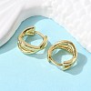 Rack Plating Brass Criss Cross Hoop Earrings for Women LS-EJEW-B014-15G-5