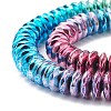 Rainbow Color Electroplate Non-magnetic Synthetic Hematite Beads Strands G-L489-F03-3