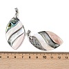 Natural Abalone Shell & Black Lip Shell & Pink Shell Pendants SSHEL-B003-06P-01-3
