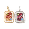 Brass Micro Pave Cubic Zirconia Pendants KK-I703-07G-4