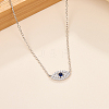 Anti-Tarnish Cubic Zirconia Horse Eye Pendant Necklace IU4948-2-2