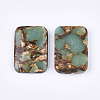 Assembled Natural Bronzite and Synthetic Aqua Terra Jasper Pendants G-S329-050-2