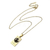 12Pcs 304 Stainless Steel Black Enamel Rectangle with Constellation Pendant Necklaces NJEW-I128-01-4