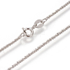 Anti-Tarnish Rhodium Plated 925 Sterling Silver Chain Necklaces STER-L059-12B-3