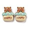 Bear Theme Opaque Resin Cabochons CRES-D040-01D-1