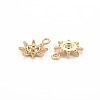 Brass Micro Pave Clear Cubic Zirconia Charms KK-S356-460-NF-2