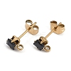 Ion Plating(IP) 304 Stainless Steel Cubic Zirconia Stud Earring Findings STAS-P373-06A-05-1