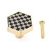 Hexagon with Grid Pattern Brass Box Handles & Knobs LS-DIY-P054-A01-1