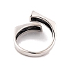 925 Sterling Silver Rectangle Cuff Open Rings for Women Men RJEW-P105-03S-3