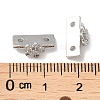 Brass Micro Pave Clear Cubic Zirconia Slide Charms KK-P239-17P-3