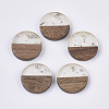 Transparent Resin & Walnut Wood Pendants RESI-S358-02C-B01-1