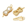Brass Micro Pave Cubic Zirconia Box Clasps KK-U070-06G-2
