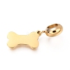 Ion Plating(IP) 304 Stainless Steel European Dangle Charms STAS-O097-19G-2