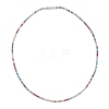 925 Sterling Silver Pave Colorful Cubic Zirconia Tennis Necklaces for Women NJEW-C096-01A-P01-4
