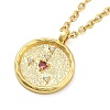 304 Stainless Steel Cubic Zirconia Constellation Flat Round Pendants STAS-S145-01J-2