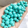 Acrylic Frosted Round Beads FACR-WH0001-06A-17-1