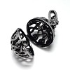 Filigree Brass Round Cage Ball Cage Pendants KK-L095-01AS-NR-2