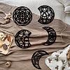 Wood Moon Phase Pendant Decoration HJEW-WH20013-003-4
