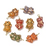 Baking Paint & Golden Metal Enlaced Glass Pendants GL-CBA010C-11G-1