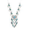 Teardrop Alloy with Resin Pendant Necklace & Stud Dangle Earring & Link Bracelet & Ring FS-WGB1F06-02-2