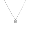 Classic Rectangle 925 Sterling Silver Clear Cubic Zirconia Pendant Cable Chain Necklaces DM1358-2-1