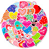 50Pcs Valentine's Day Waterproof Vinyl Heart Stickers Set PW-WG30645-01-5