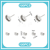 Flat Round 304 Stainless Steel Stud Earring Settings STAS-UN0060-72A-2