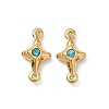 304 Stainless Steel Aquamarine Rhinestone Connector Charms STAS-L308-03A-G-1