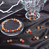 Dyed Natural Agate Faceted Round Beads Strands G-AR0003-21-4