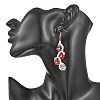 Flower Glass Seed Beaded Dangle Earrings EJEW-MZ00775-4