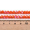 Electroplate Opaque Solid Color Glass Beads Strands EGLA-A044-P6mm-L03-1-4