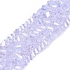 Electroplate Transparent Glass Beads Strands EGLA-Q139-01A-A23-1