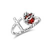 Adjustable Zinc Alloy and Rhinestone Cuff Open Rings FS-WG77EFF-01-5