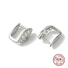 Anti-Tarnish Rhodium Plated 925 Sterling Silver Micro Pave Cubic Zirconia Pendant Bails STER-P034-21P-6
