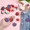 24Pcs 4 Colors Lest We Forget Poppy Enamel Broochs JEWB-GA0001-50-3