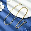 Brass Curb & Paperclip Chain Necklaces with Toggle Clasps NJEW-JN04609-2