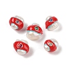 Natural Keshi Pearl with Cubic Zirconia Enamel Beads PEAR-G014-06D-1