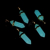 Luminous/Glow Bullet Glass Pointed Pendants GLAA-K058-01G-01-2